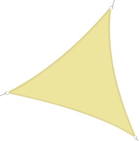 Outsunny Voal de Umbrire Triangular de Mari Dimensiuni 3 x 3 x 3 m, Poliester de Înaltă Densitate, Rezistent la UV, Culoare Nisip | Aosom Romania