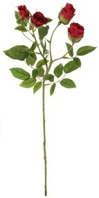Floare artificială Trandafir roșu, 4 flori , 20 x15 x 70 cm