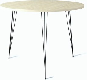 Masa SANDALF, stejar/negru, PAL melaminat/metal, 90x90x75 cm