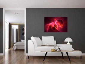 Tabloul modern cu abstacție roz (90x60 cm)