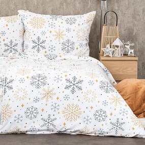 Lenjerie de pat din flanel 4Home Frostysnowflakes, 220 x 200 cm, 2 buc. 70 x 90 cm