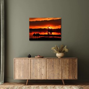 Tablou - Pescari pe lac (70x50 cm)