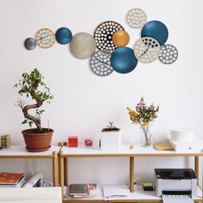 Decoratiune de perete Metal Enzo, Multicolor, 8x42x90 cm