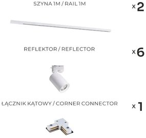 Zuma Line 3567 - Spot pe șină TORE 6xGU10/35W/230V alb