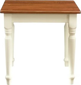 Masa fixa, L80 80 H78 cm, culoare nuc alb antic, Lemn Masiv