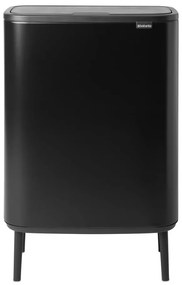 Coș de gunoi negru mat cu senzori de atingere din oțel 60 l Bo Touch Bin Hi – Brabantia