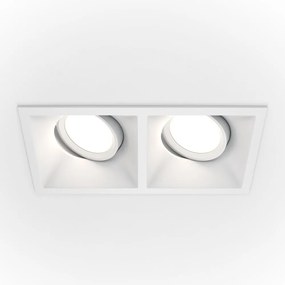 Corp incastrabil cu 2 spoturi directionabile design tehnic Dot alb