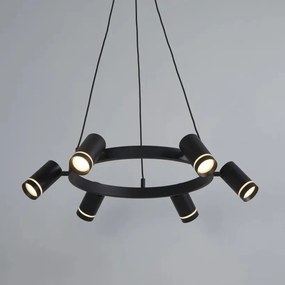 Lustra LED suspendata cu 6 spoturi directionabile, Laser negru