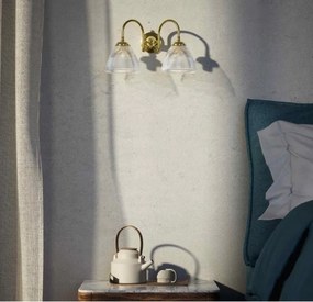 Aplica de perete stil neoclasic din alama si sticla Elide