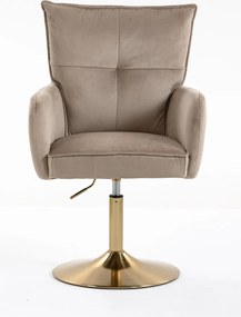 HR250N Scaun Catifea Latte Bază Aurie