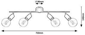 Spot LAMAR 4xE27/40W/230V Rabalux 3989