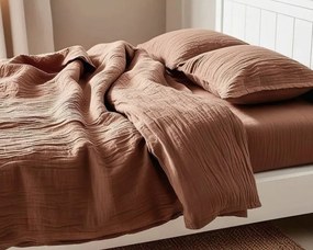 Lenjerie de pat MOELLIN din muselina maro deschis Dimensiunile lenjeriei: 70 x 90 cm | 140 x 200 cm