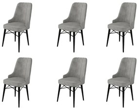 Set de scaune de sufragerie Pare Grey and Black, 6buc.
