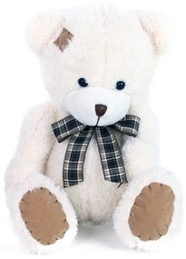 Ursuleț cu panglică și patch 27 cm bej