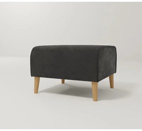 Taburet gri închis cu tapițerie din catifea Carole – Ropez