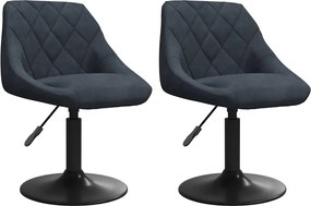 vidaXL Scaune de bucătărie pivotante, 2 buc, gri închis, catifea