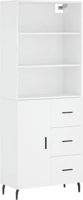 vidaXL Dulap înalt, alb, 69,5x34x180 cm, lemn compozit