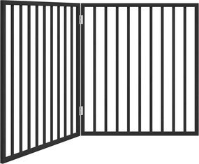 vidaXL Poartă de acces pentru câini pliabilă, 2 panouri, neagră, 160 cm, lemn de plop