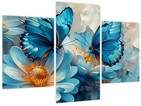 Tablou - Fluturi albaștri (90x60 cm)