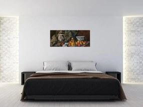 Tablou - Paul Cézanne, Still Life with Apples and Peaches, reproducere (120x50 cm)
