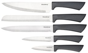 Set cuțite Klausberg KB 7979, 6 piese, Oțel inoxidabil, Suport, Grafit/maro