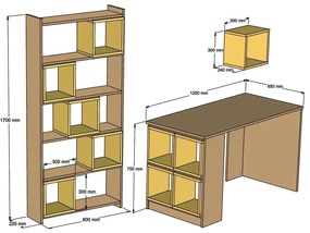 Masă PC cu raft Babar (Alb + albastru). 1088450