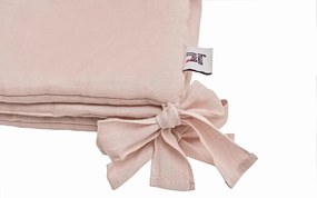 Mantinela de protectie din in roz pentru patut DUSTY PINK
