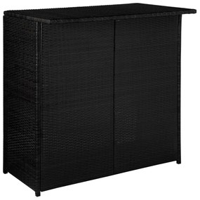 44175 vidaXL Set mobilier bistro cu perne, 3 piese, negru, poliratan