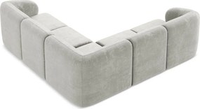 Colțar gri deschis cu tapițerie din chenille Lani – Makamii