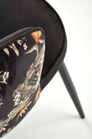Scaun K506 negru/floral
