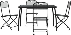 vidaXL Set de masă pentru grădină, 5 piese, plasă metalică antracit