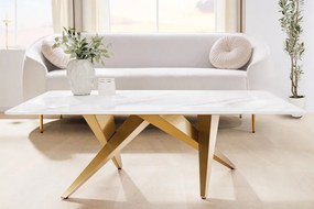 Masuta design modern, Metal, Auriu, Ceramica, Alb, ART LIVING 130cm, A-46204 VC