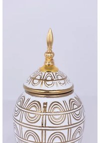 Vază ceramică 28x15 cm auriu/alb