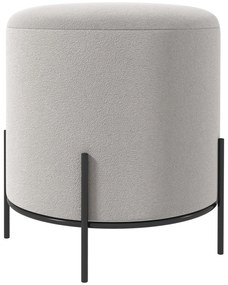 HOMCOM Pouf taburet pouf suport pentru picioare din catifea cu picioare din oțel pentru salon dormitor Ø 35 x 38 cm gri deschis | Aosom Romania