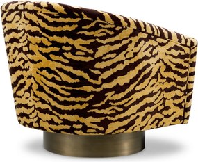 Fotoliu pivotant design lux Catene, model tigrat maro