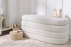 Bancheta cu spatiu de depozitare, Tesatura Boucle, VOQUE 115cm