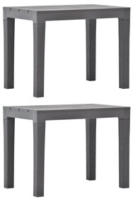 vidaXL Bănci de grădină, 2 buc., cafeniu, plastic