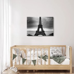 Tablou pe sticlă - Mașină roz în Paris (70x50 cm)