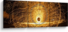 Tablou - Disc luminos (cu ceas) (90x30 cm)