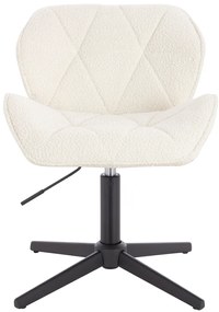 HR111CROSS Scaun Crem Boucle cu Bază Neagră