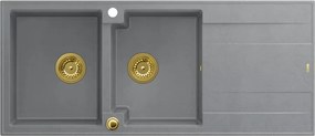 Chiuveta compozit incastrata Quadron Evan 121 gri - auriu 116x50 cm
