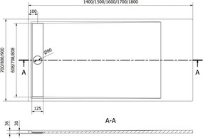 Mexen Amon cadă de duș dreptunghiulară SMC 160 x 90 cm, alb - 4F109016