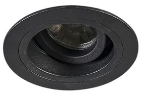 Set de 6 spoturi încastrate moderne negre 9,2 cm rotative și înclinabile - Chuck