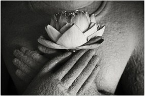 Tablou - Lotus în mâinile lui Buddha (90x60 cm)