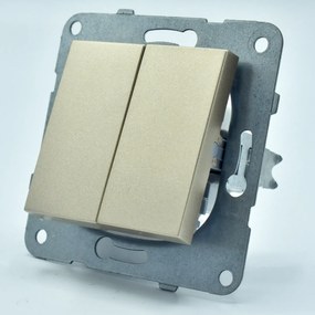 Intrerupator dublu, 10A, IP20, Bronz, Panasonic Arkedia Slim / Karre Plus