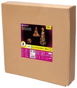 Aigostar - Brad de Crăciun LED pentru exterior 150xLED/230V 1,8m IP44 negru/auriu alb cald