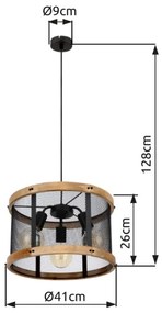 Lustră pe cablu Globo 15661H1 JEANIE 3xE27/40W/230V d. 40 cm