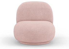 Fotoliu roz deschis cu tapițerie din stofă bouclé Chuck – Micadoni Home