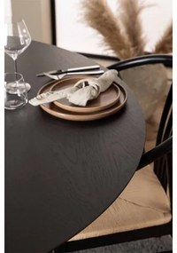 Masa dining rotunda fixa 140 cm finisaj negru Roxby