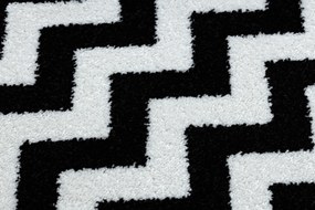 Covor Sketch rotund - F561 negru și alb - Zig Zag